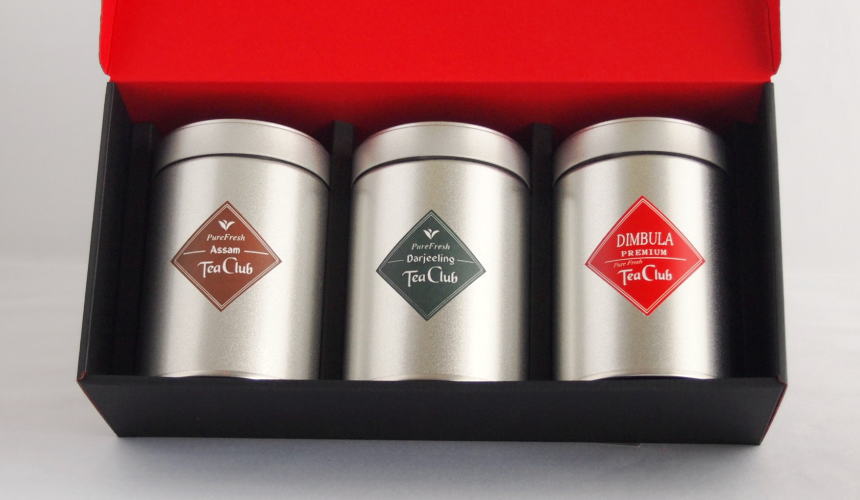紅茶リーフティー3缶ギフト「ピュアダージリン・アッサム・ディンブラ」